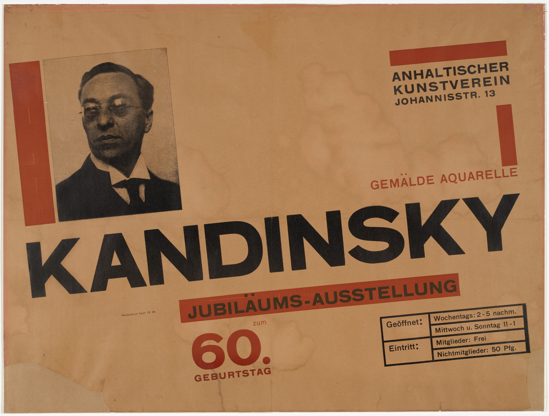 Herbert Bayer. Kandinsky zum 60. Geburtstag. 1926