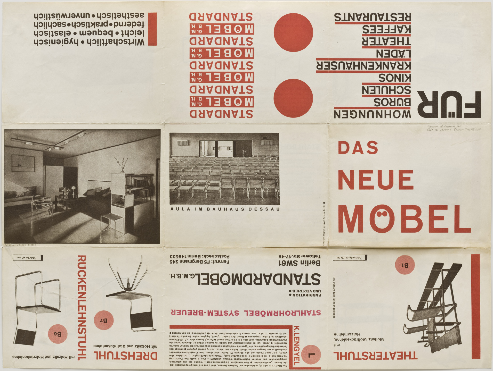 Hajnal Lengyel-Pataky. Leaflet of the company Standard Möbel. 1928