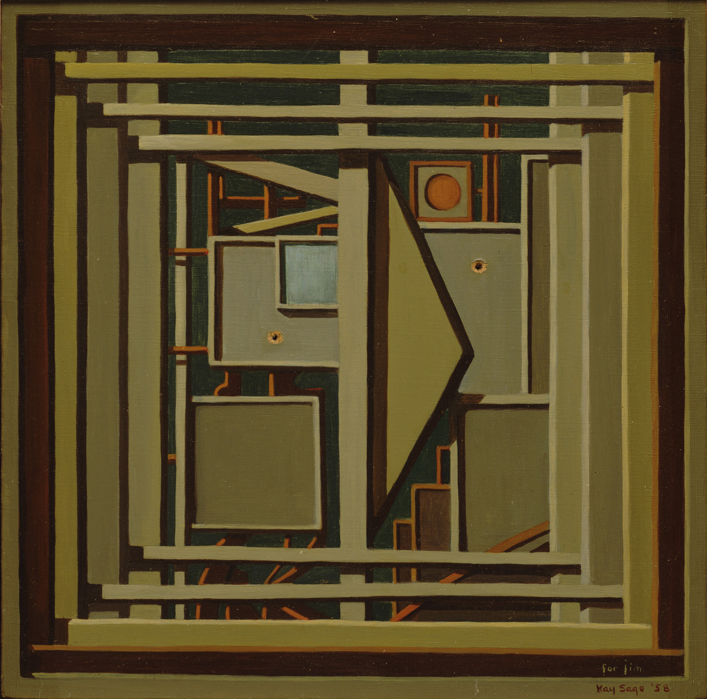 Kay Sage. Watching the Clock. 1958