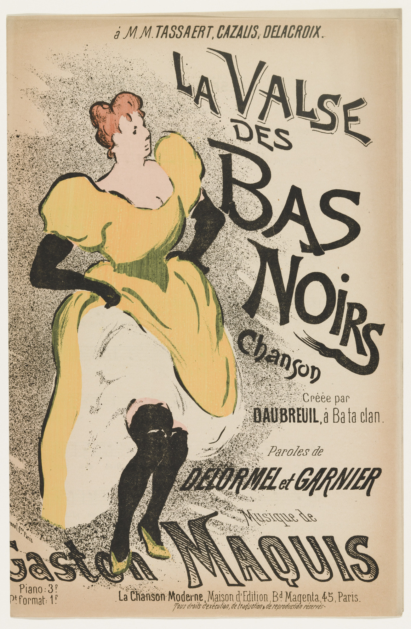Henri-Gabriel Ibels. The Waltz of The Black Stockings (La Valse des bas noirs), music by Gaston Maquis