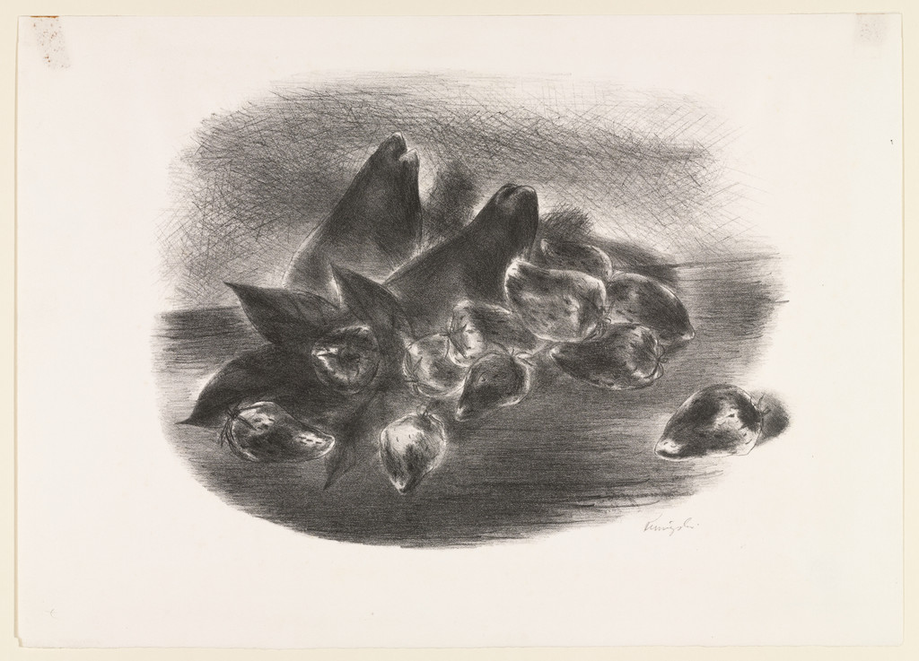 Two Pears and Strawberries - (Still Life)