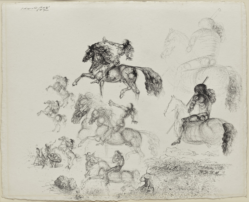 Studies of Horsemen by Salvador Dalí