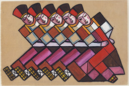 Sergei Soudeikine. Costume design for "Friends of the Bride" for the ballet Les Noces (The Wedding). 1929