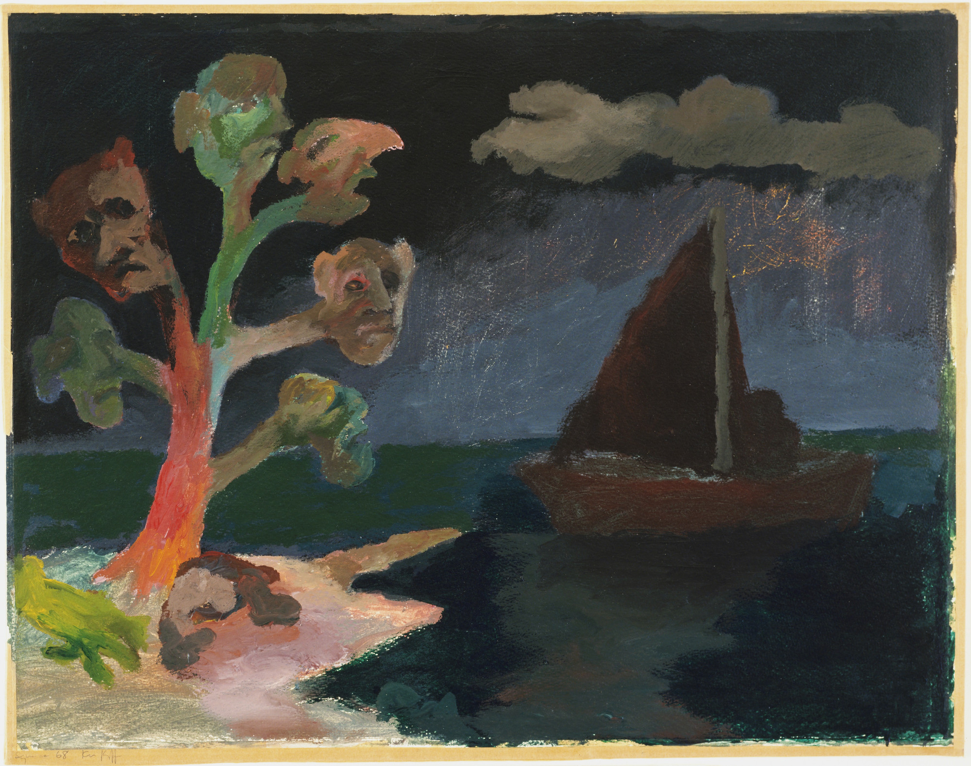 Ken Kiff. Sequence 68: Visiting Hell in a Boat. (1973) | MoMA
