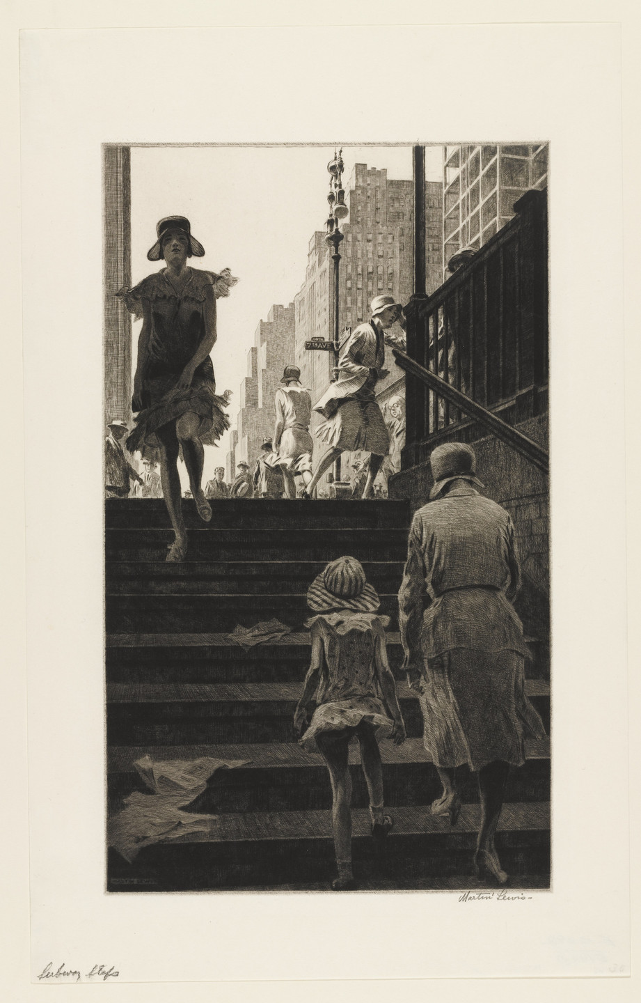 Martin Lewis. Subway Steps. 1930, published 1931