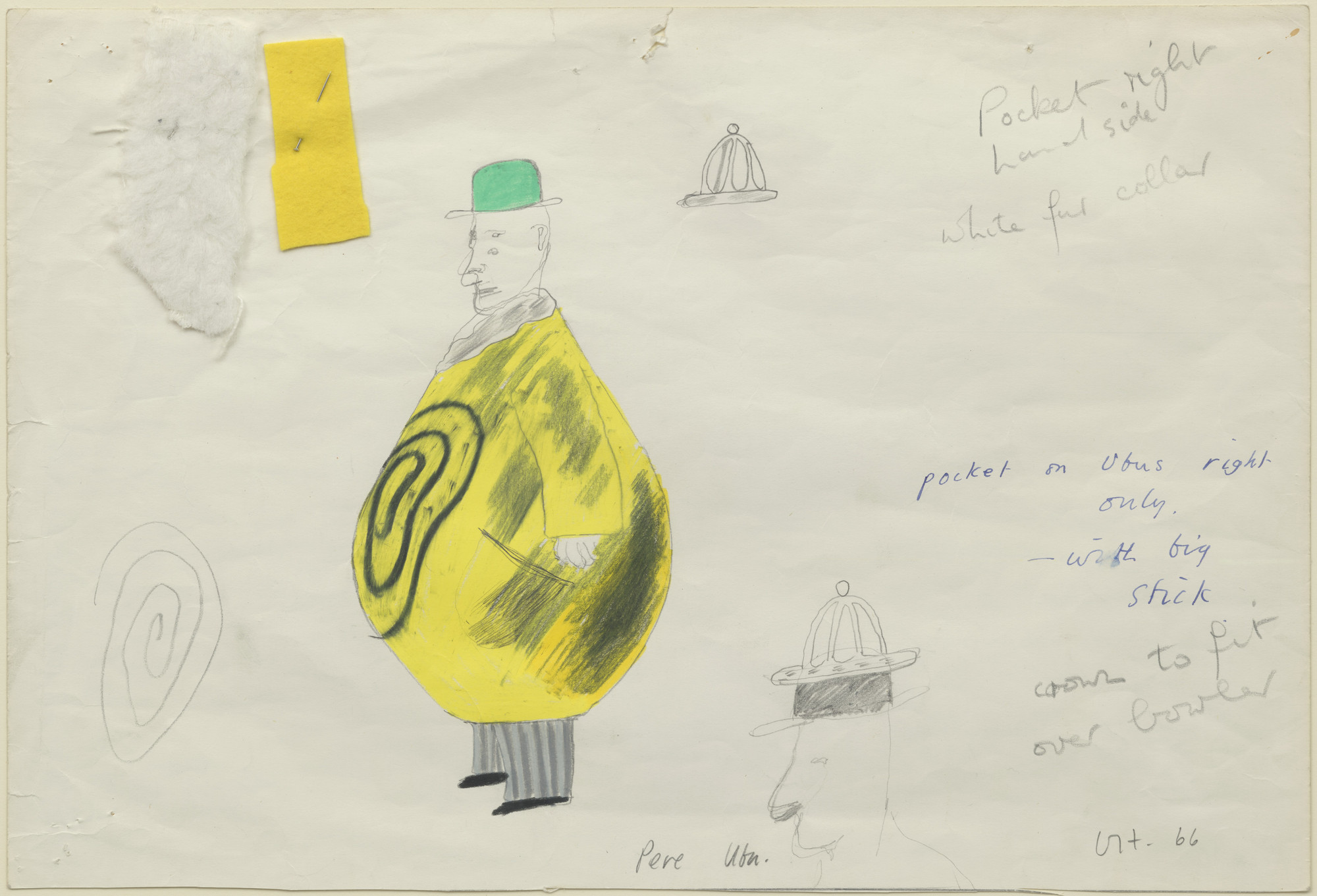 David Hockney. Père Ubu. Costume design for the play Ubu Roi. 1966
