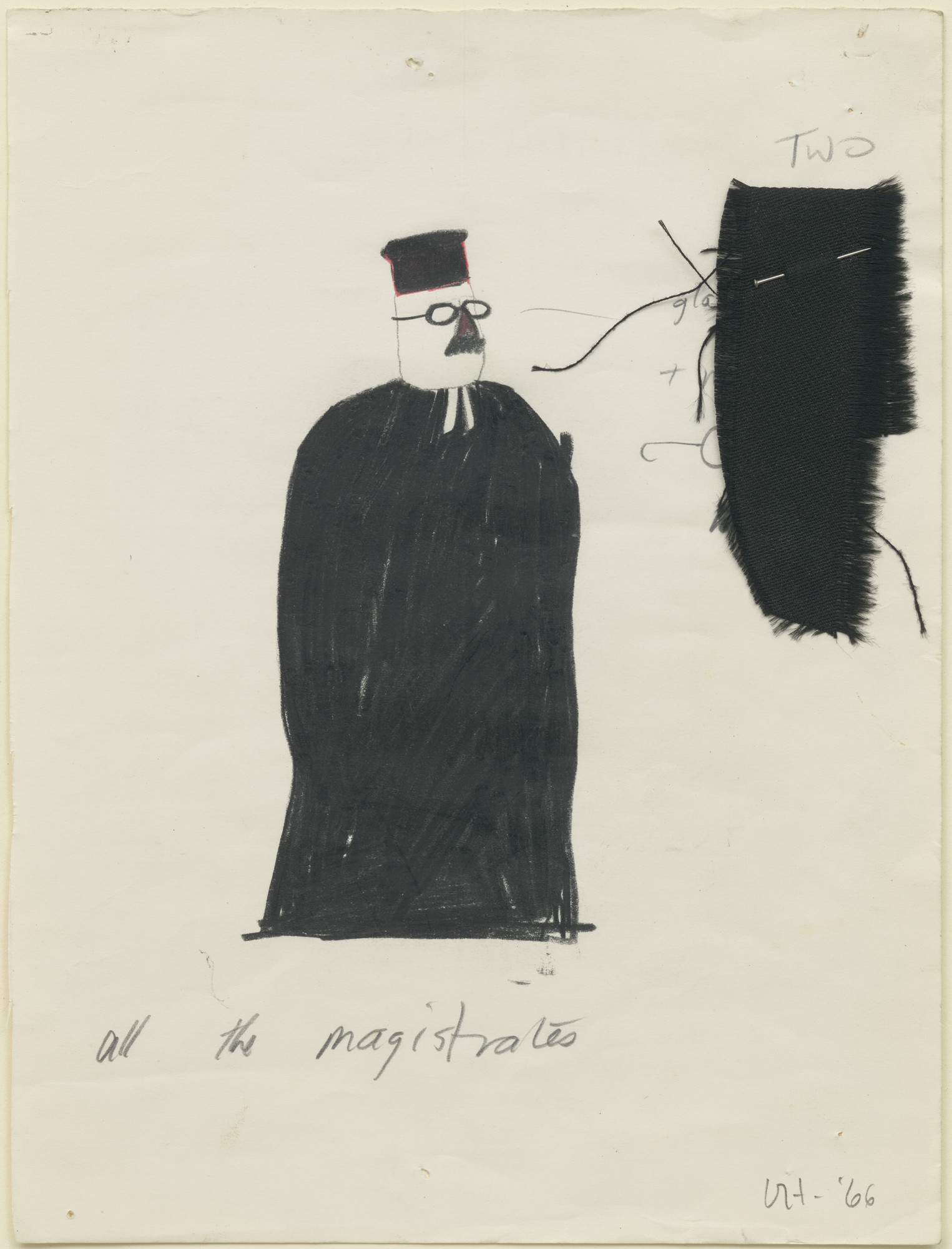 David Hockney. All the Magistrates. Costume design for the play Ubu Roi