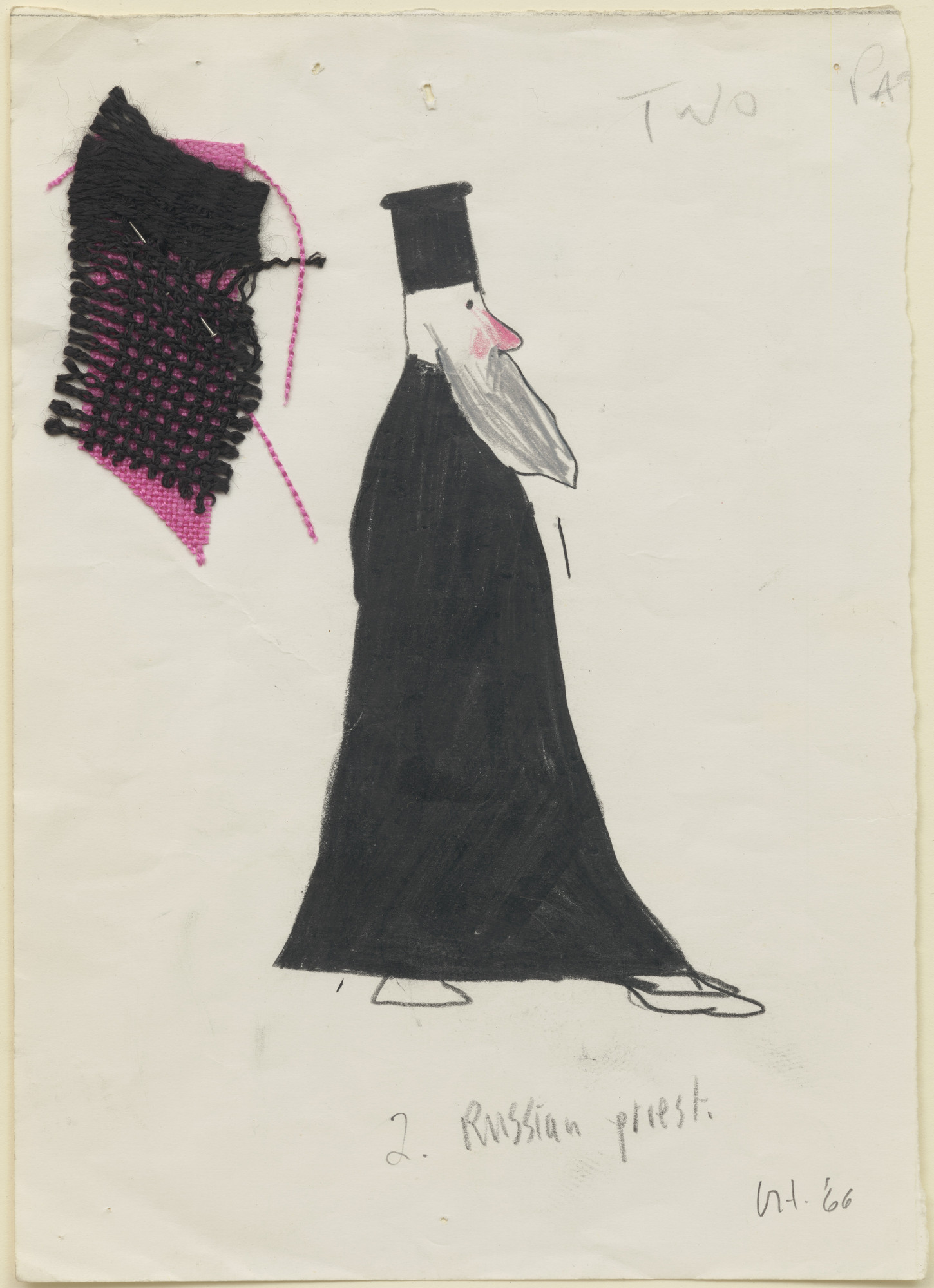 David Hockney. Russian Priest. Costume design for the play Ubu Roi