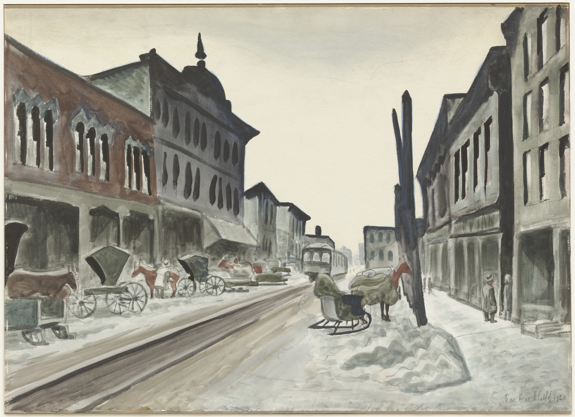 Charles Burchfield. The Interurban Line. 1920