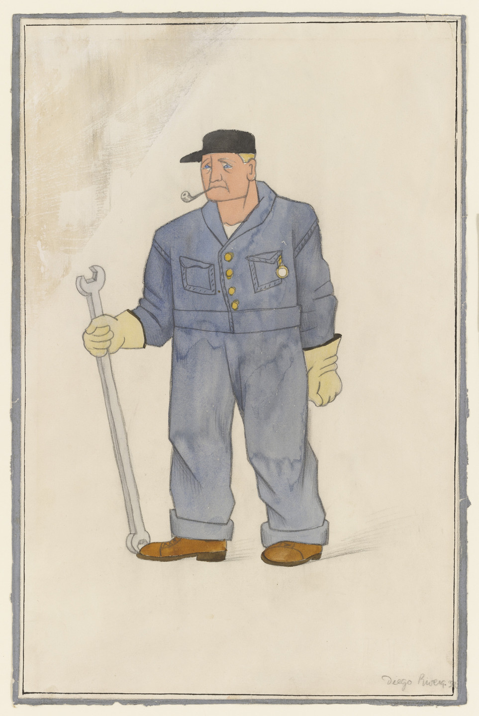 Diego Rivera. Workman. Costume design for the ballet H.P. (Horsepower). 1932