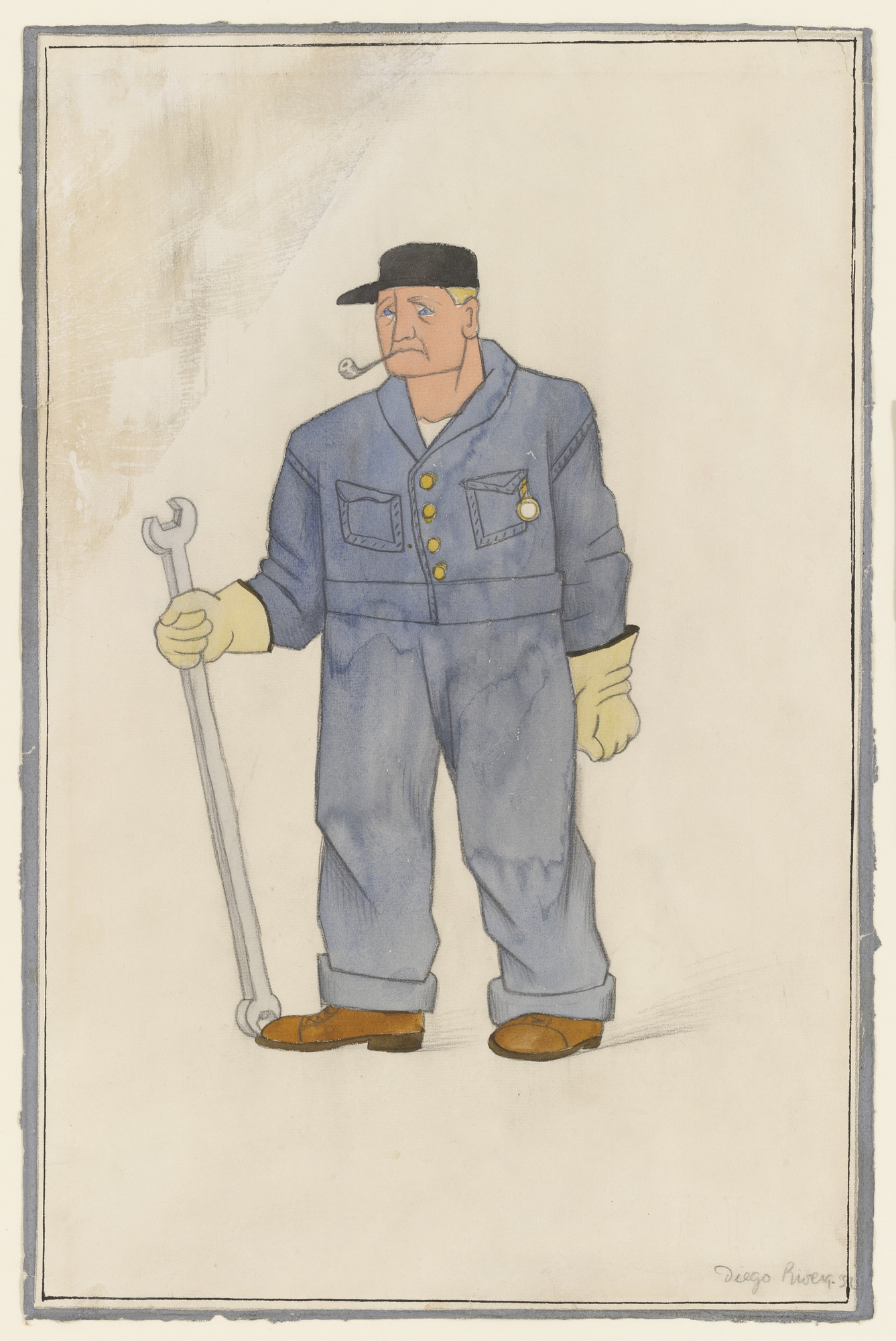 Diego Rivera. Workman. Costume design for the ballet H.P. (Horsepower)