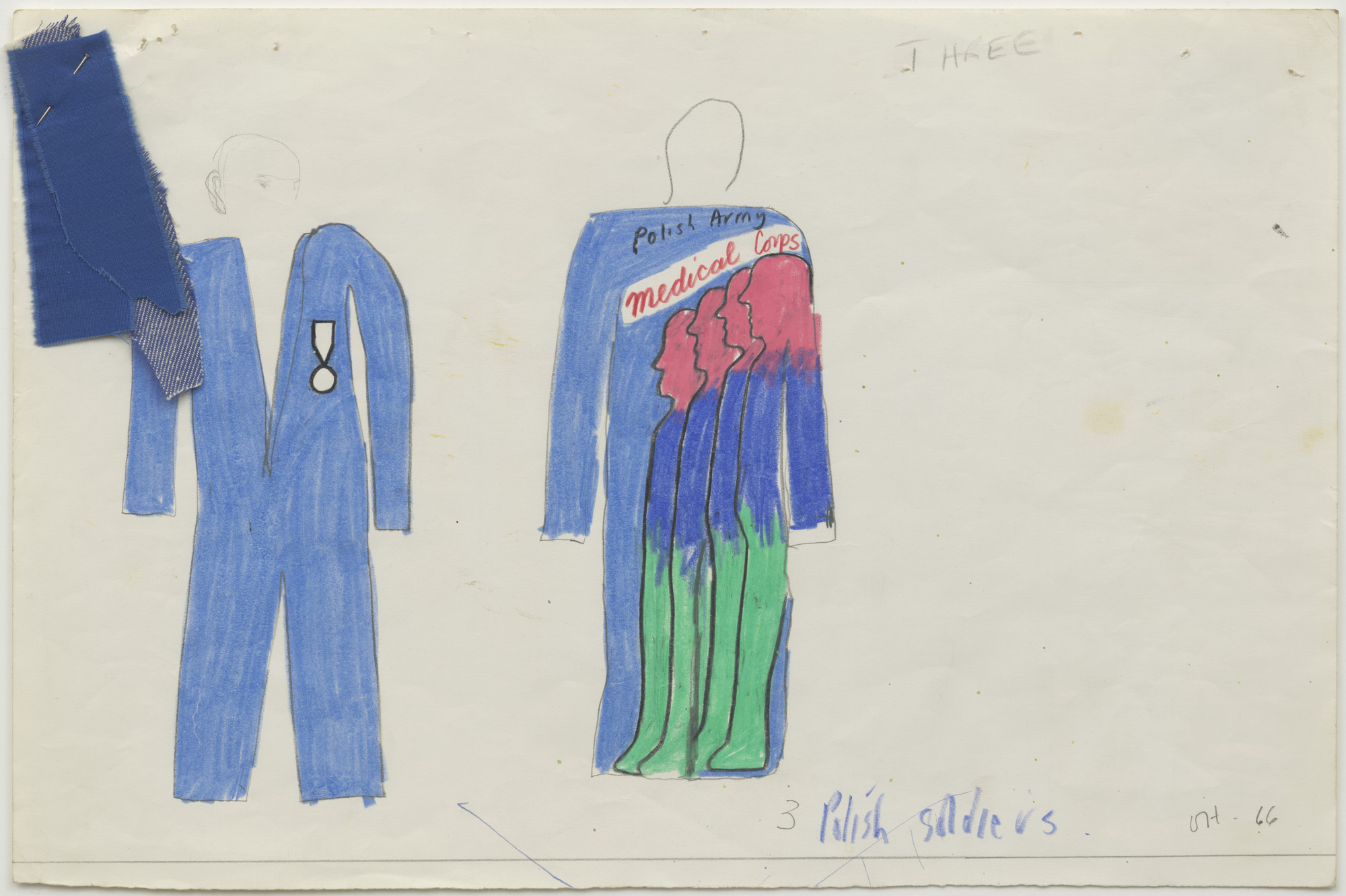 David Hockney. Polish Soldiers. Costume designs for the play Ubu Roi