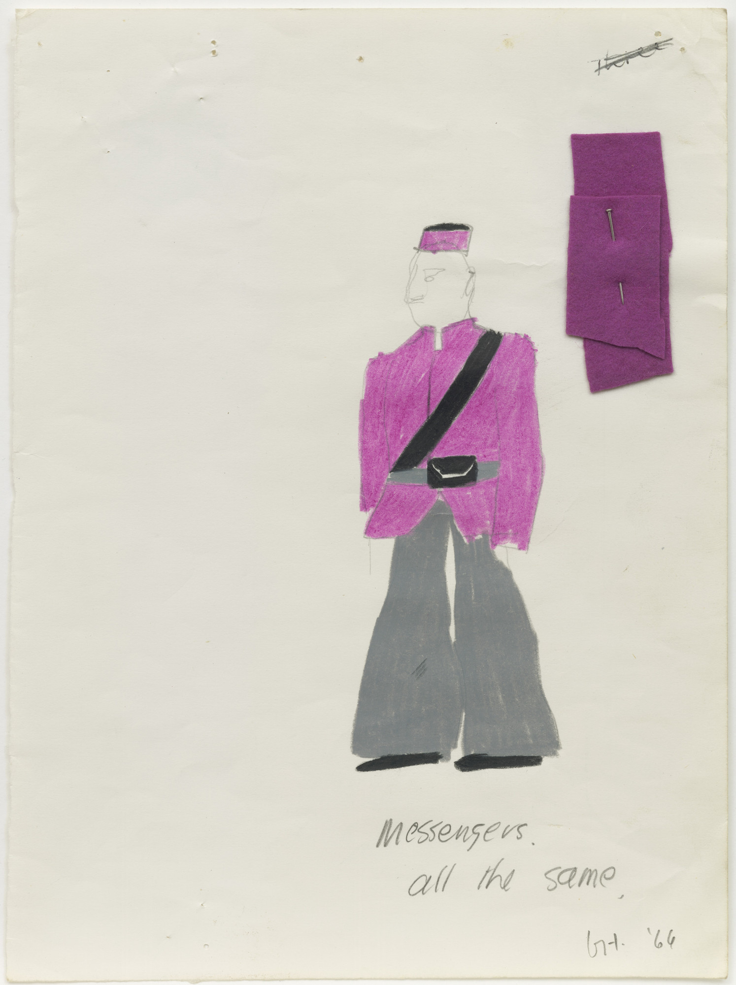 David Hockney. Messengers. Costume designs for the play Ubu Roi