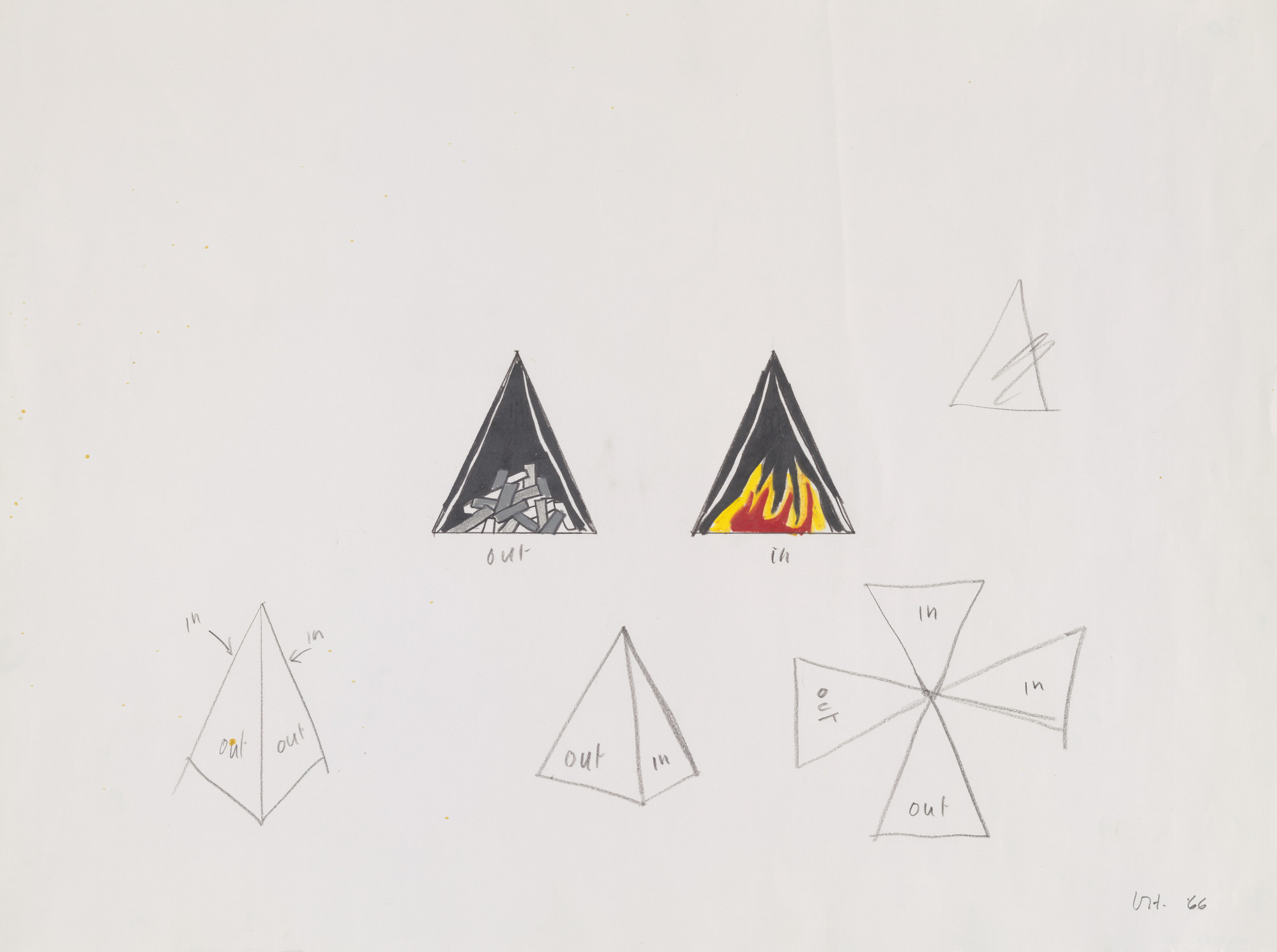 David Hockney. Flames. Design for the play Ubu Roi