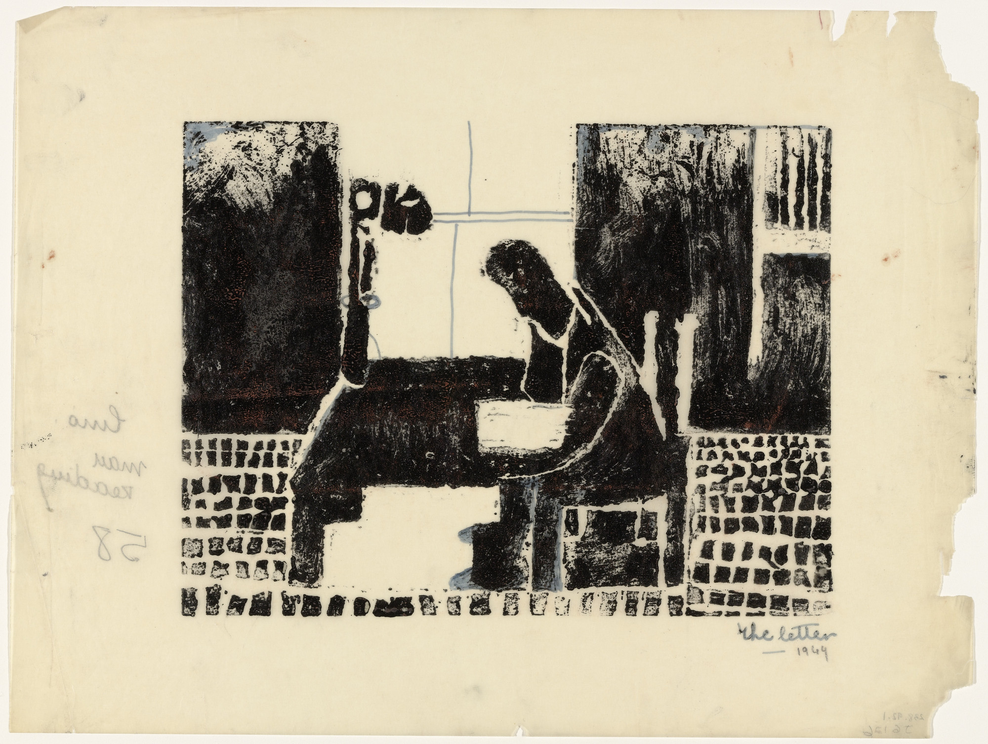 Louise Bourgeois. Man Reading, version 1 of 2, state I of II