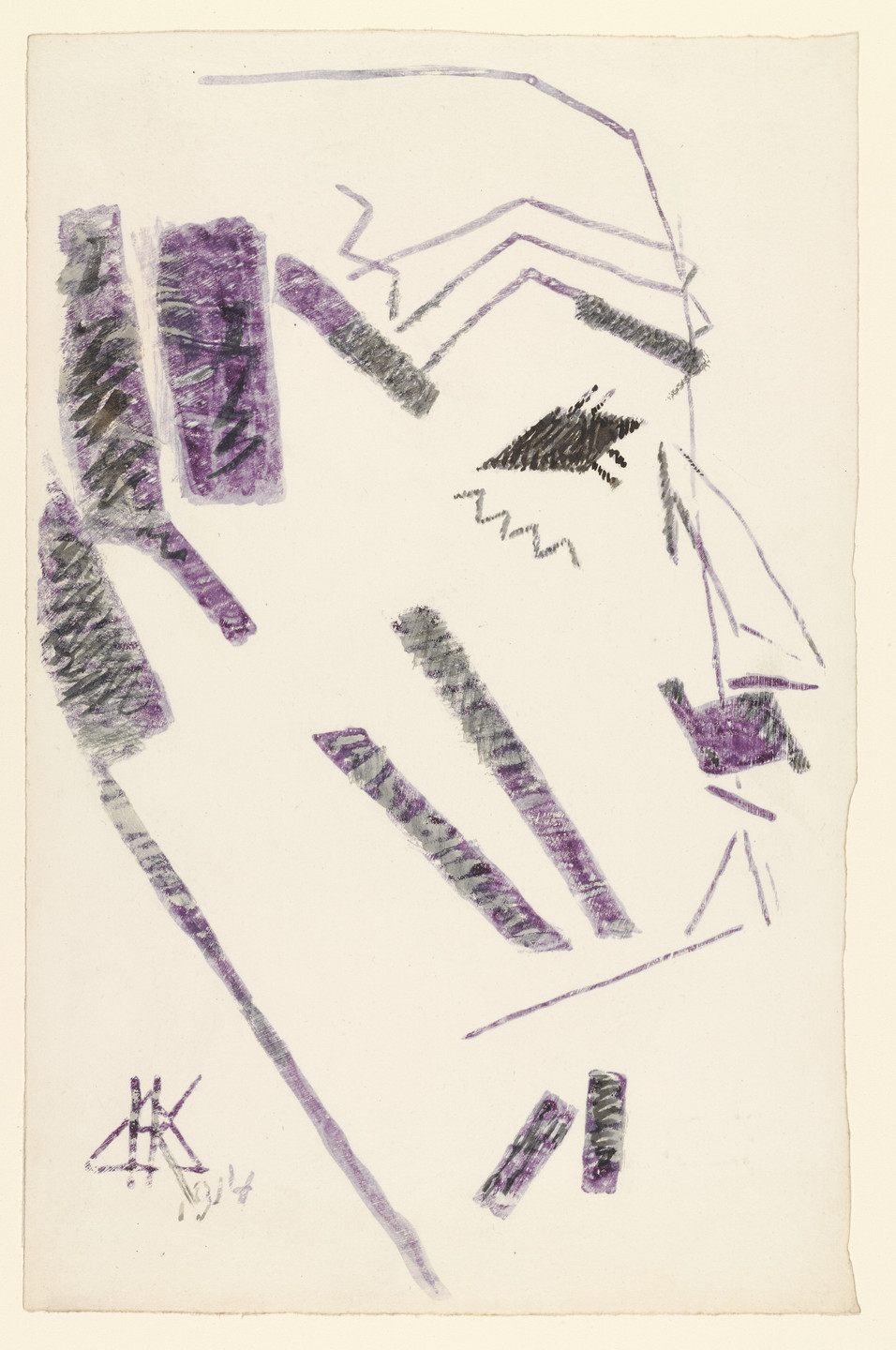 Nikolai Kul&#39;bin. Portrait of Marinetti. 1914
