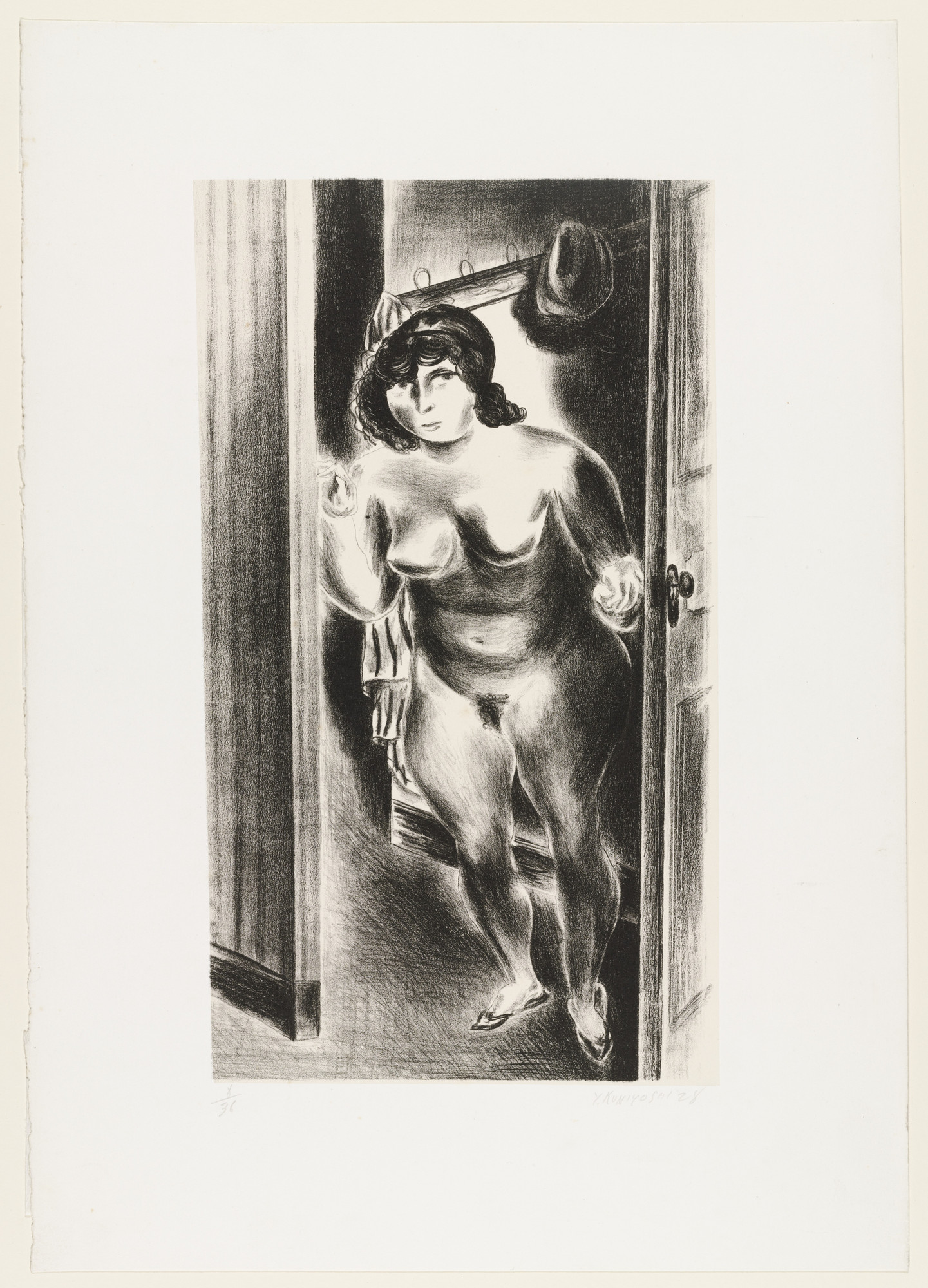 Yasuo Kuniyoshi. Nude at Door