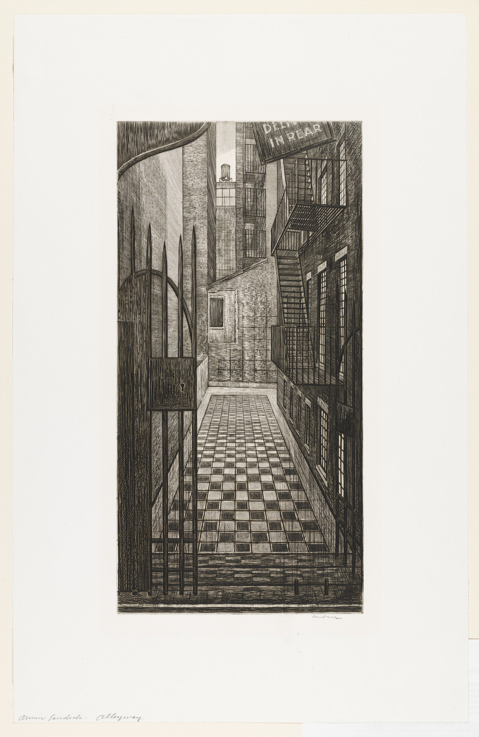 Armin Landeck. Alleyway. 1948