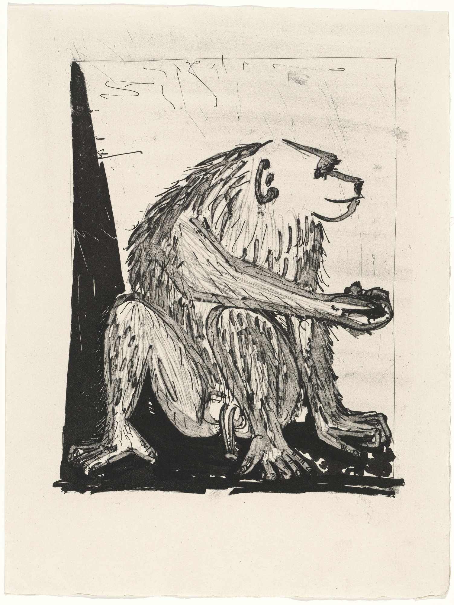Pablo Picasso. The Monkey (Le Singe) (plate facing page 86) from Eaux-fortes originale pour des textes de Buffon (Histoire naturelle)