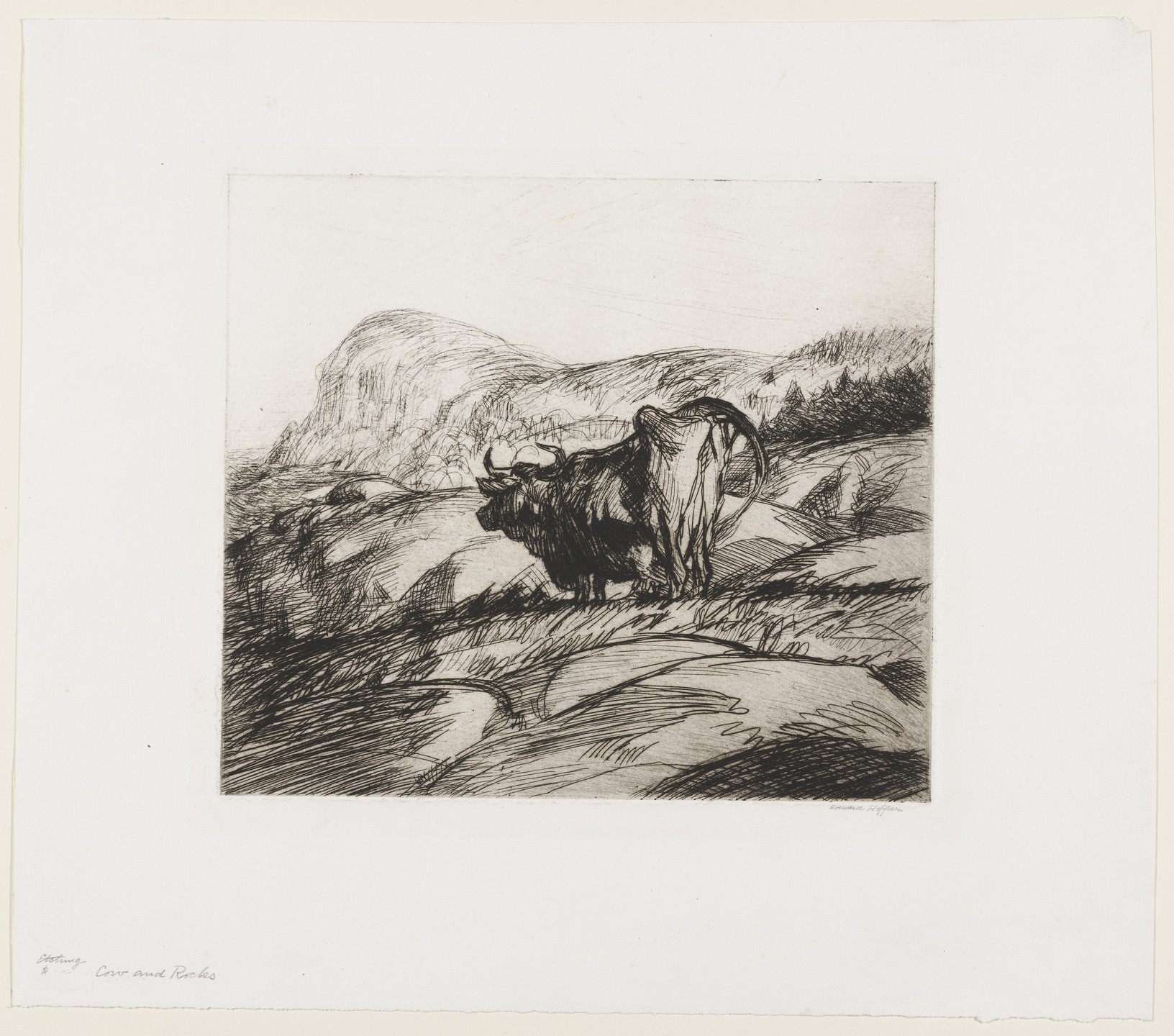 Edward Hopper. Cow and Rocks. 1920