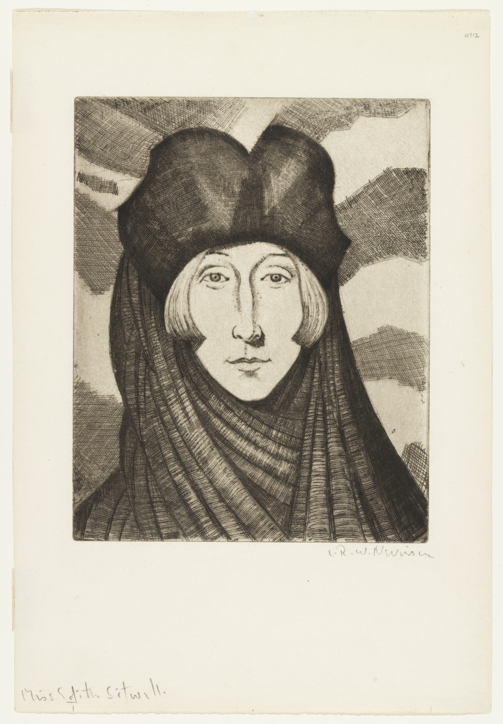 Christopher Richard Wynne Nevinson. Portrait of Edith Sitwell. 1927