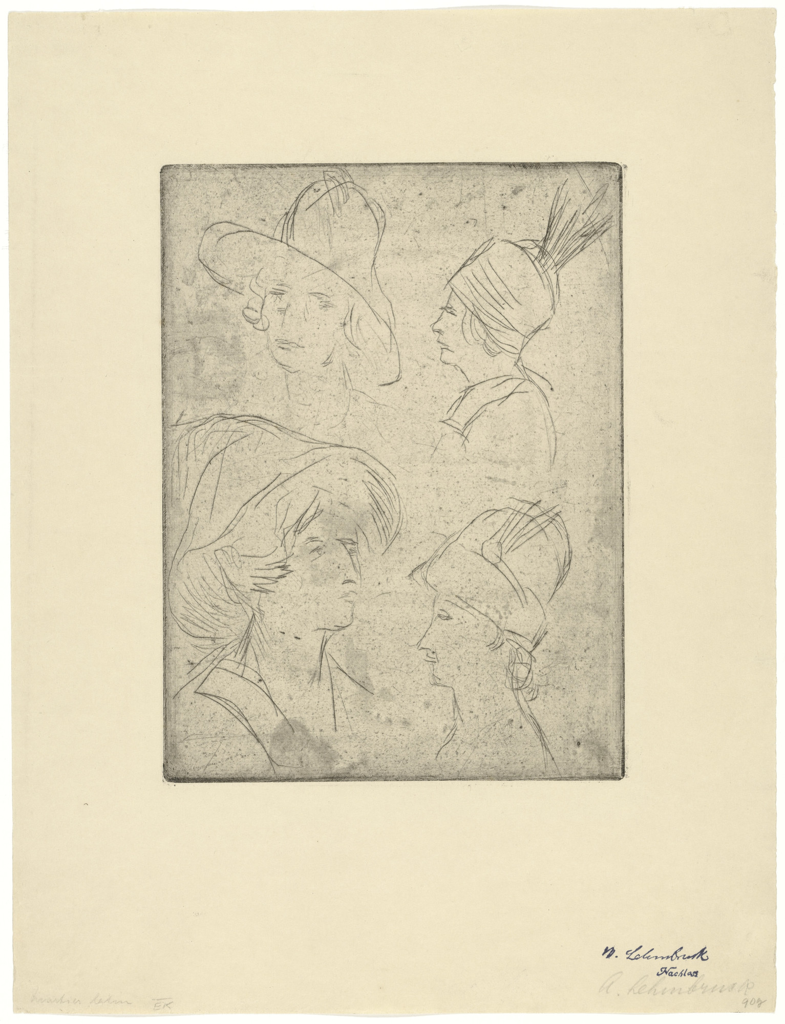 Wilhelm Lehmbruck. Study Sheet: Latin Quarter (Studienblatt: Quartier Latin)