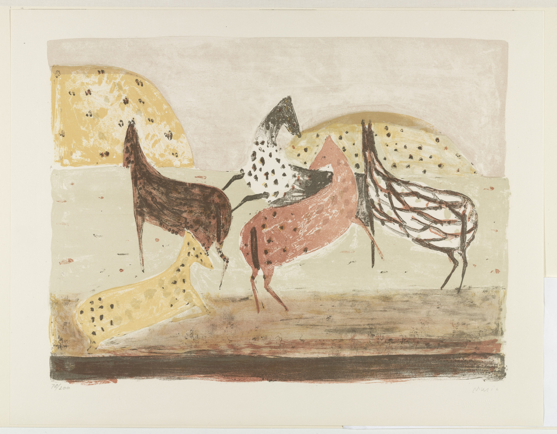 Zoran Mušič. Colts (Cavallini). 1953
