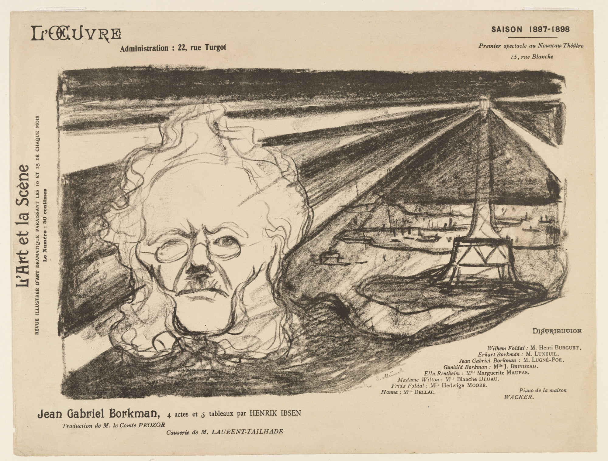 Edvard Munch. Theater program for Jean Gabriel Borkman. 1897-98 | MoMA
