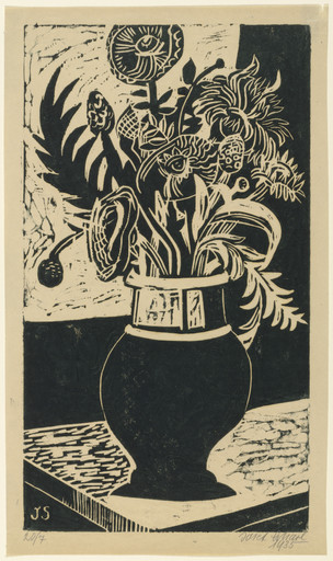 Sunflowers in a Tall Vase