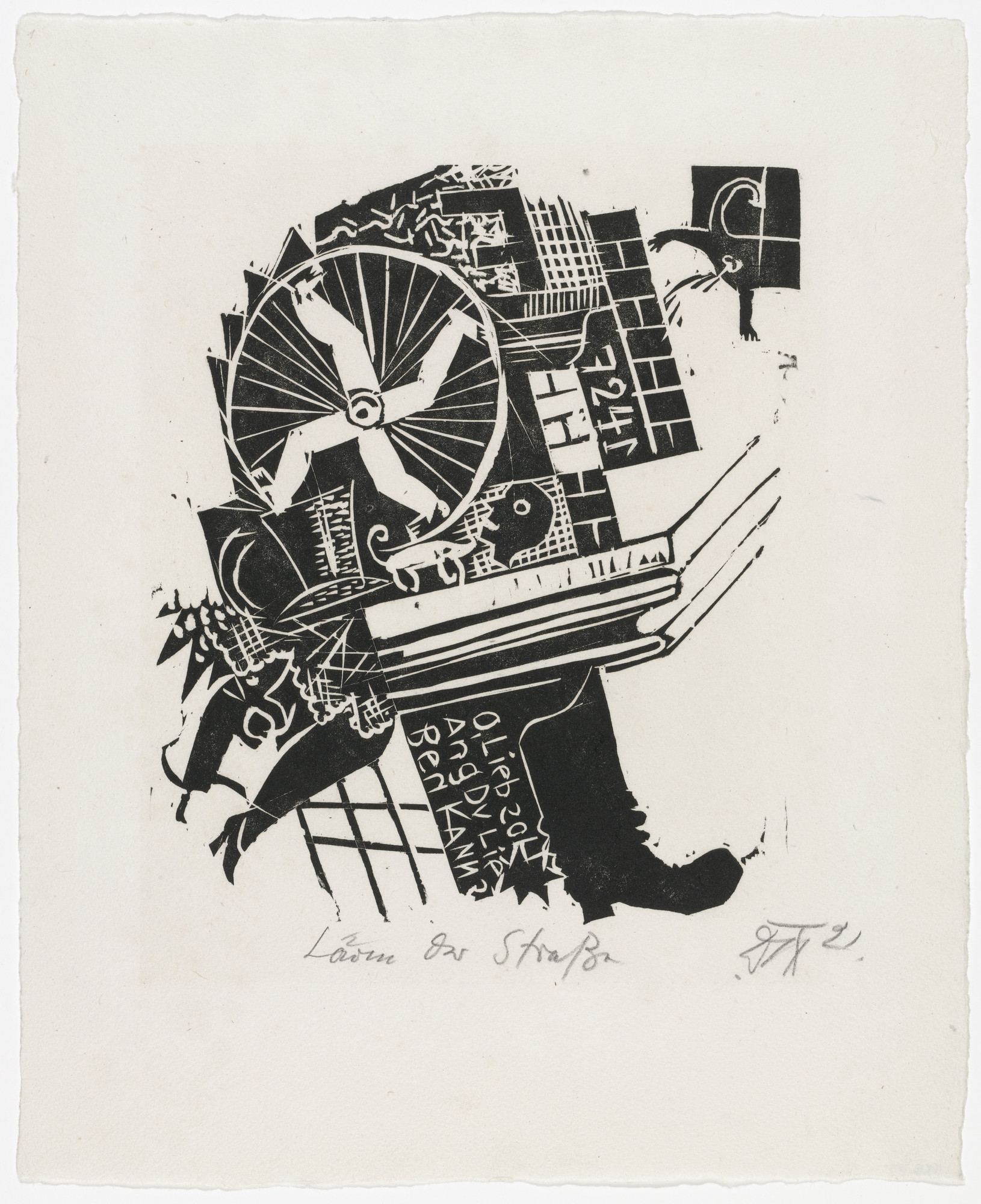 Otto Dix. Street Noise (Lärm der Strasse) from the portfolio Nine Woodcuts (Neun Holzschnitte)