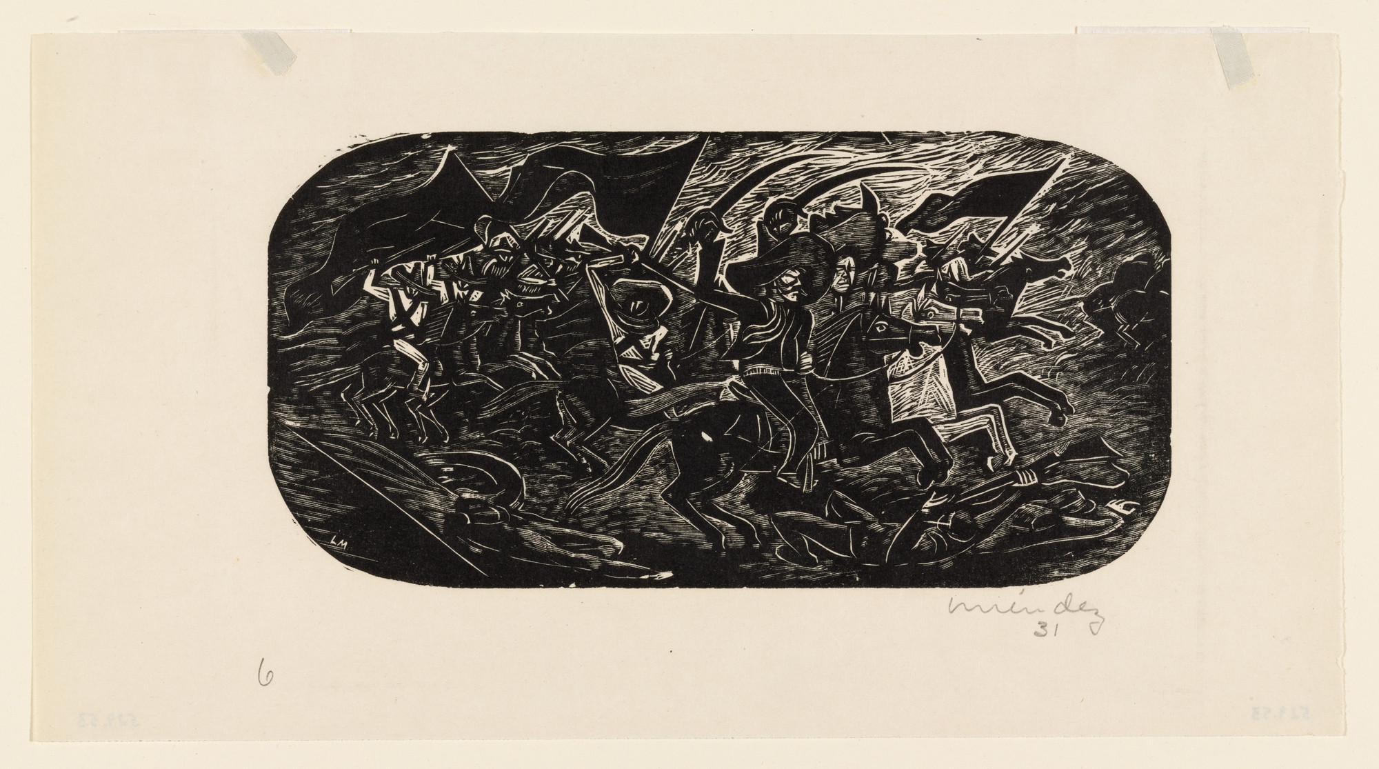Leopoldo Méndez. Charge of the Revolutionist Cavalry. 1931