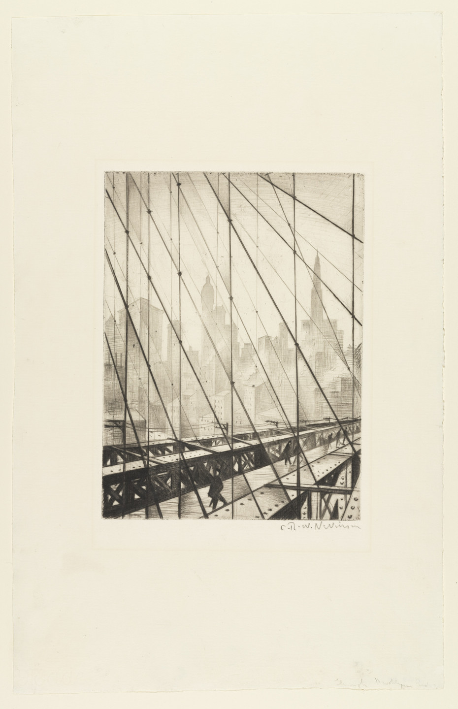Christopher Richard Wynne Nevinson. Looking Through Brooklyn Bridge. (1919-20)