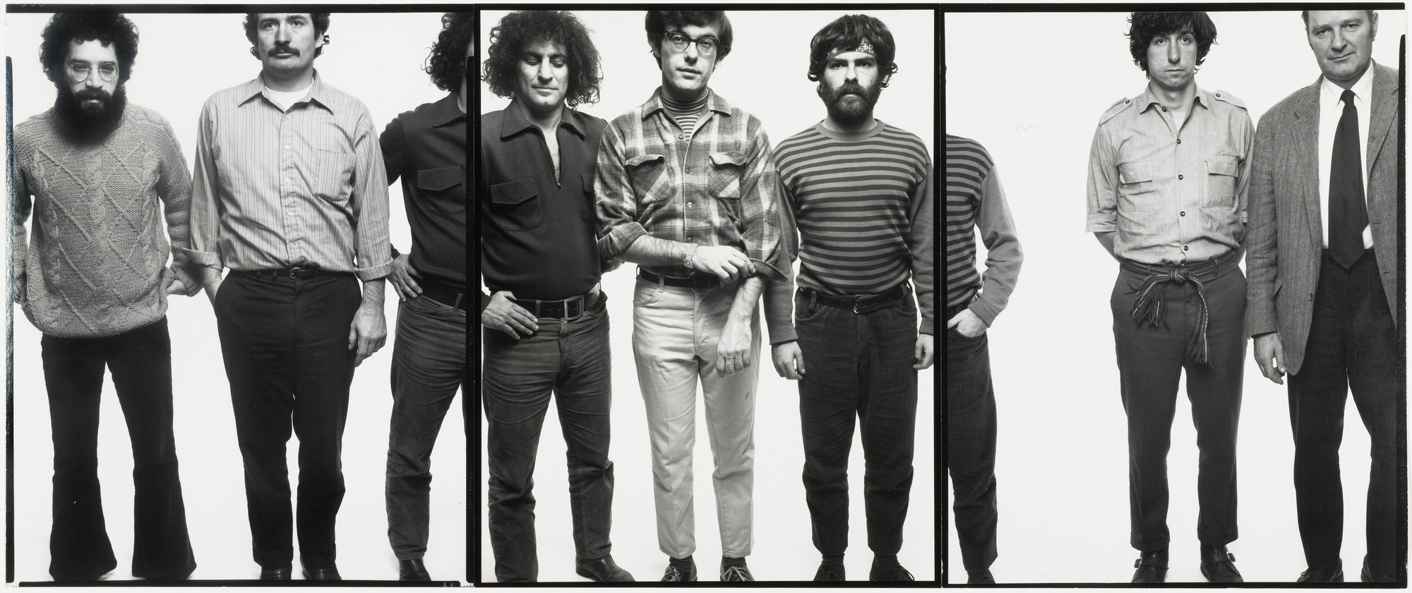 Richard Avedon. The Chicago Seven: Lee Weiner, John Fronies, Abbie Hoffman, Rennie Davis, Jerry Rubin, Tom Hayden, Dave Dellinger. Chicago. September 25, 1969 | MoMA