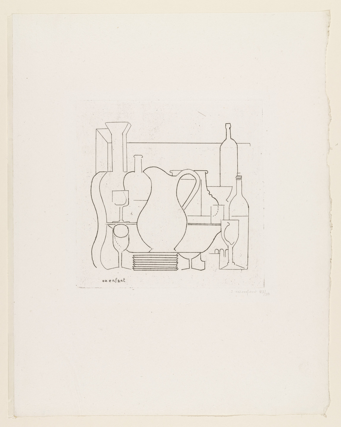 Amédée Ozenfant. Arrangement (Fugue) (plate, folio 37) from 23 Gravures. 1935
