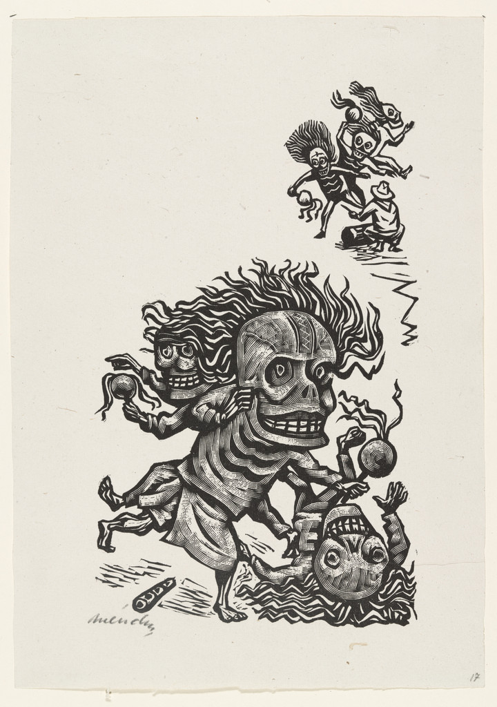 Dance of Death II (Danza de la muerte II), plate 17, from the portfolio Méndez: 25 Prints [illustrations for the book "Incidentes Melódicos del Mundo Irracional" by Juan de la Cabada]