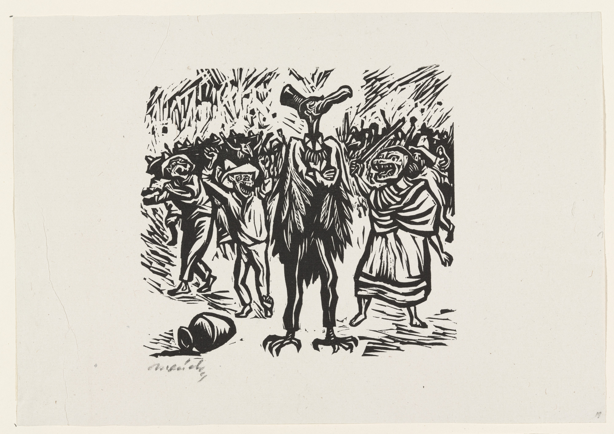 Leopoldo Méndez. The Conceited Buzzard (Zopilote vanidoso), plate 19, from the portfolio Méndez: 25 Prints [illustrations for the book "Incidentes Melódicos del Mundo Irracional" by Juan de la Cabada]