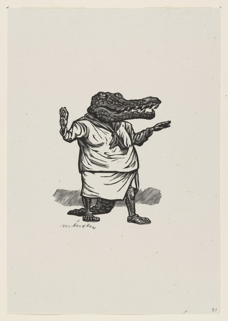 The Mayor Talks (El alcalde habla), plate 21, from the portfolio Méndez: 25 Prints [illustrations for the book "Incidentes Melódicos del Mundo Irracional" by Juan de la Cabada]