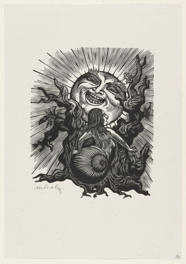 The New Song (El nuevo canto), plate 24, from the portfolio Méndez: 25 Prints [illustrations for the book "Incidentes Melódicos del Mundo Irracional" by Juan de la Cabada]