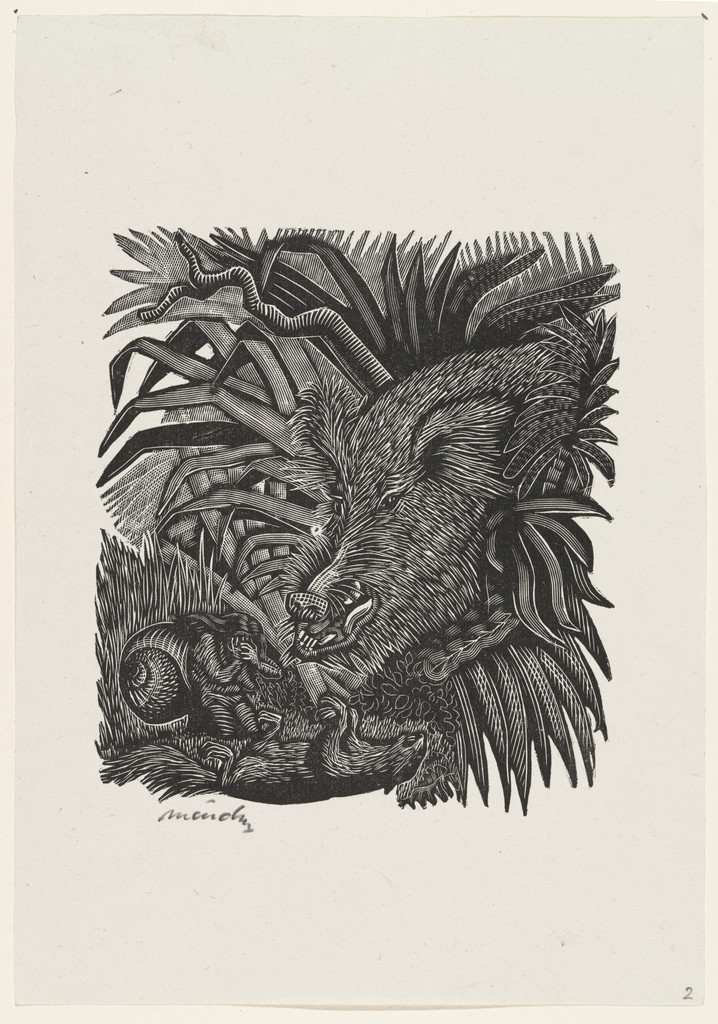 The Friendly Wild Boar (El Amigo Jabali), plate 2, from the portfolio Méndez: 25 Prints [illustrations for the book "Incidentes Melódicos del Mundo Irracional" by Juan de la Cabada]
