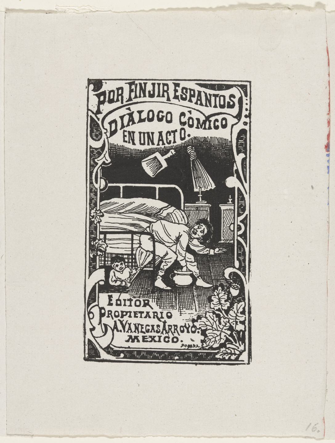 José Guadalupe Posada. How to Scare Ghosts (Por Finjir Espantos) from 25 Prints of José Guadalupe Posada. plate c. 1890-1910, published 1942