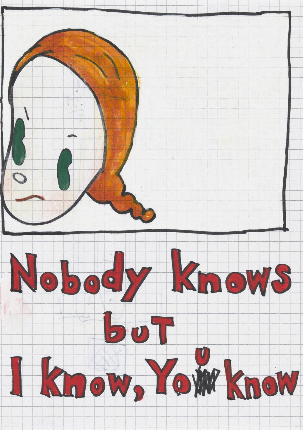 Yoshitomo Nara. Untitled ("Nobody knows but I know, you know") from the series Time of My Life. 1992–2000