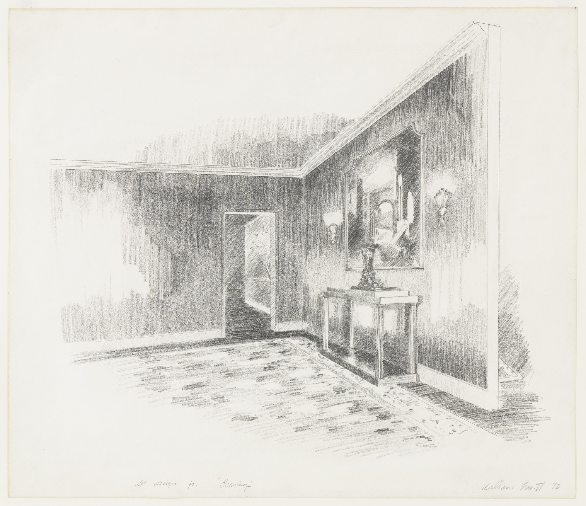 William Leavitt. Set design for "Evening"