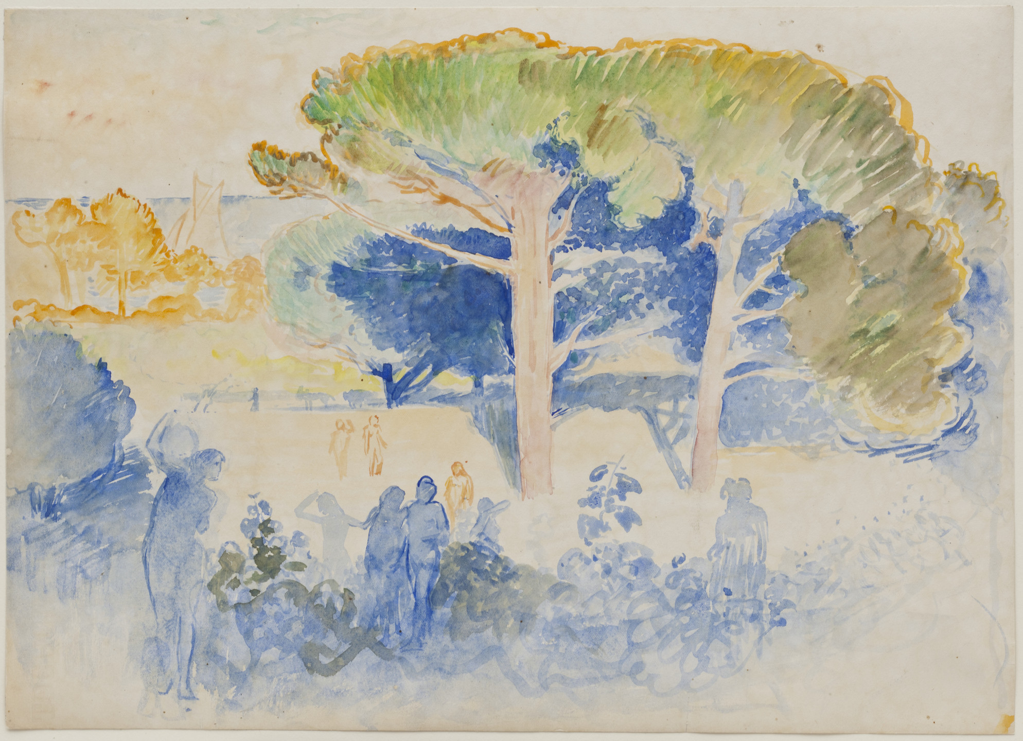 Henri-Edmond Cross. Landscape with Figures. c. 1905