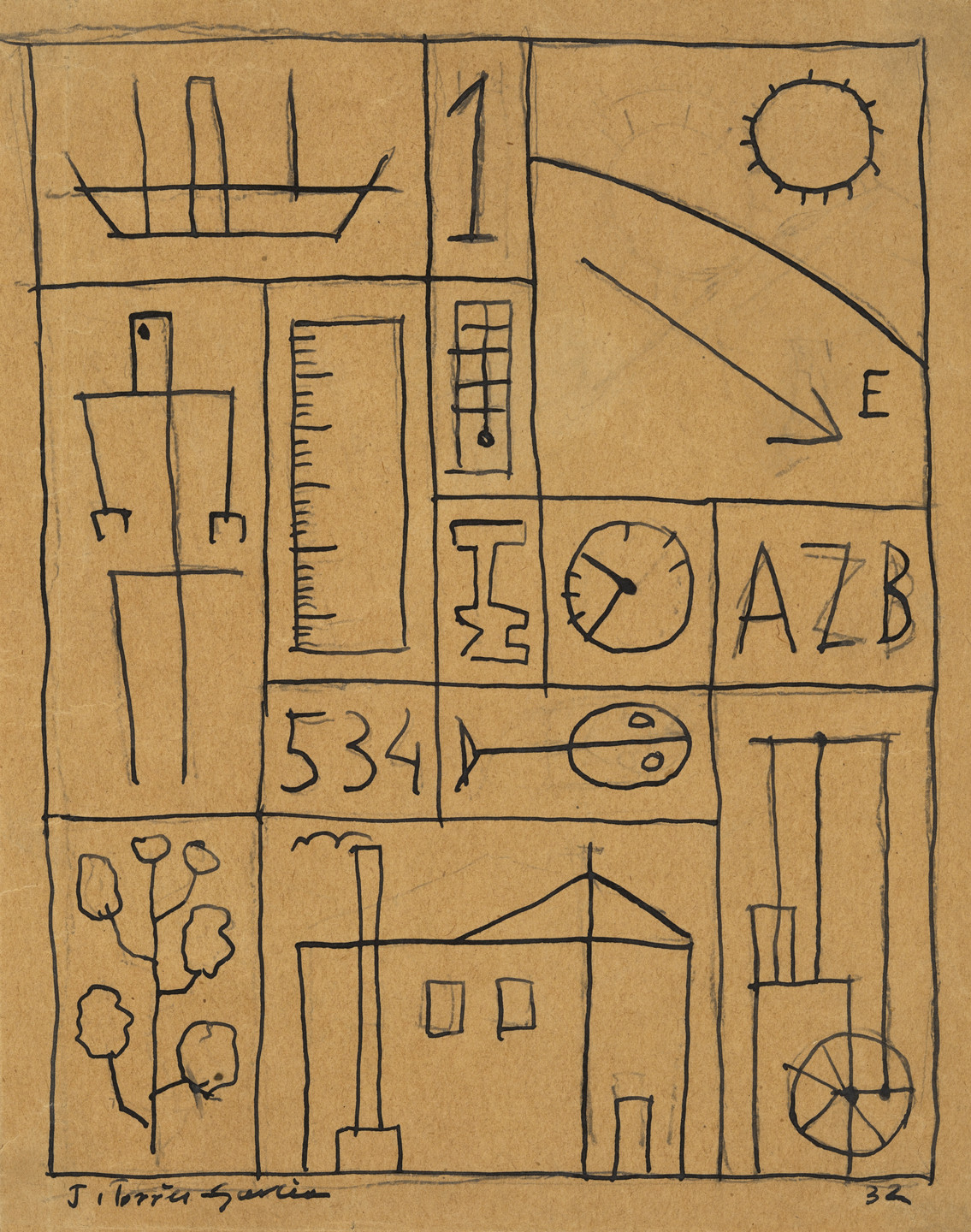Joaquín Torres-García. Composition. 1932