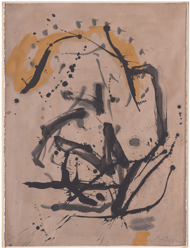 Medusa #4, Robert Motherwell, 1977, Oil, oil wash, and ink on paper panel on plywood