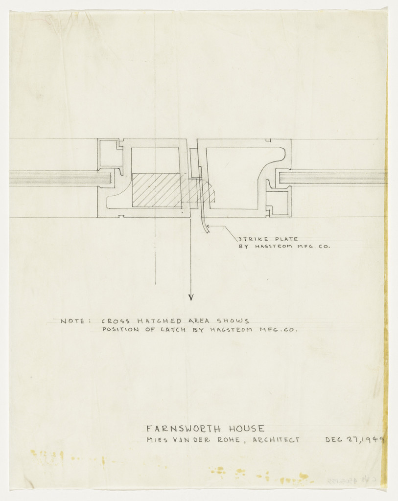 Farnsworth House, Plano, Illinois (Door detail. Section.)