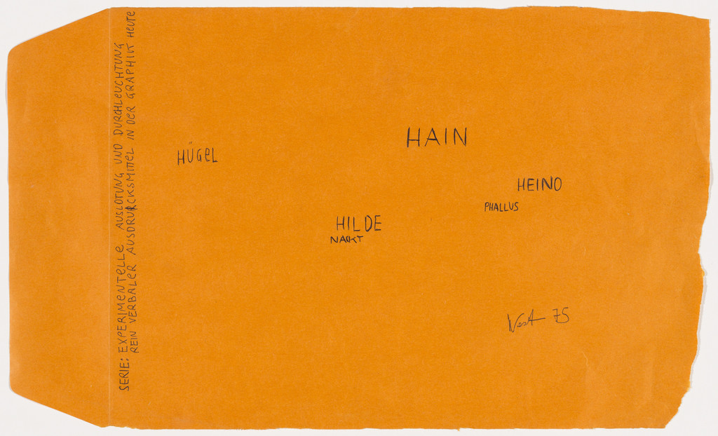 Untitled (Serie: Experimentelle Auslotung und Durchleuchtung rein verbaler Ausdrucksmittel in der Graphik heute)