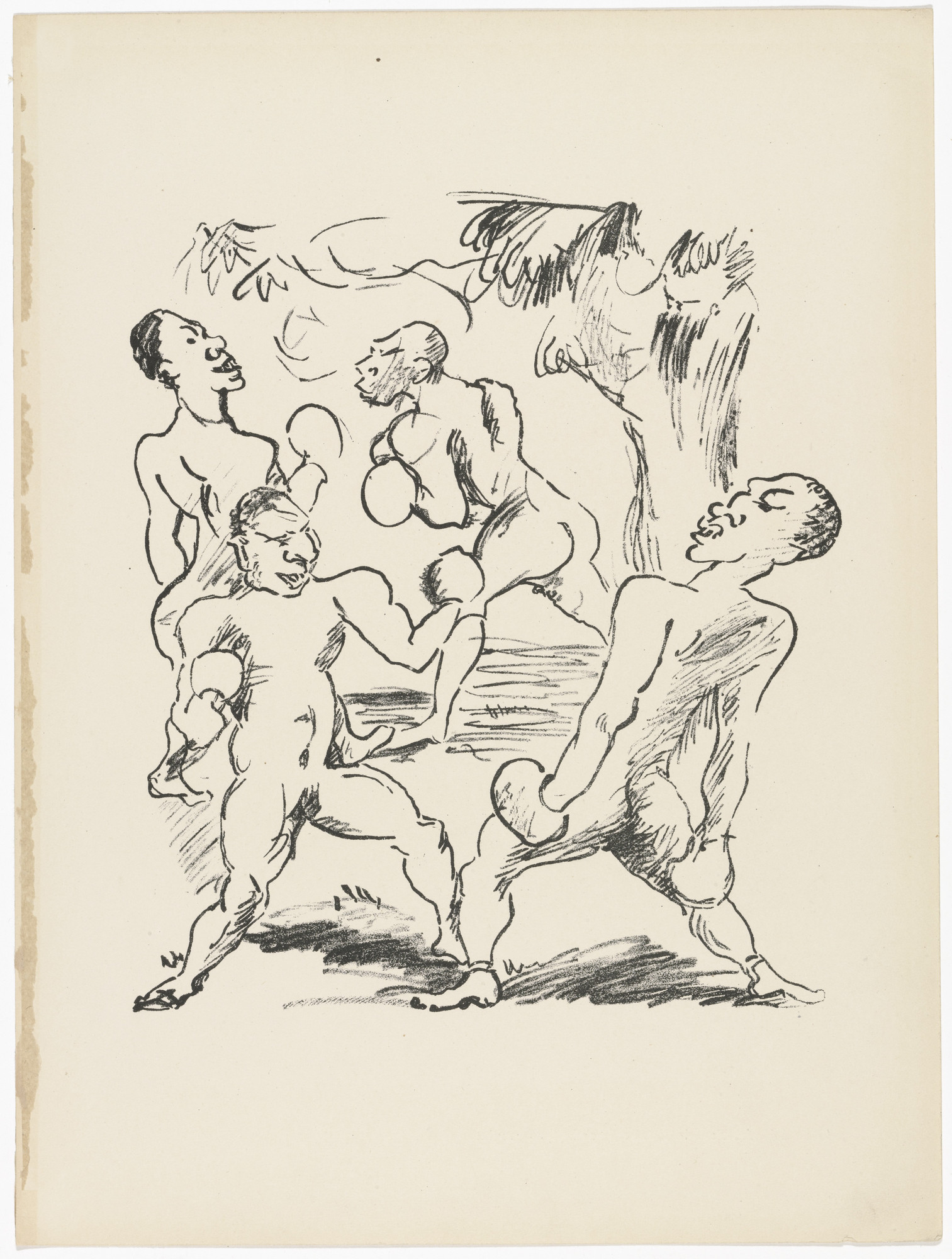 Rudolf Grossmann. The Boxers (plate 7) from the illustrated book Deutsche Graphiker der Gegenwart (German Printmakers of Our Time)