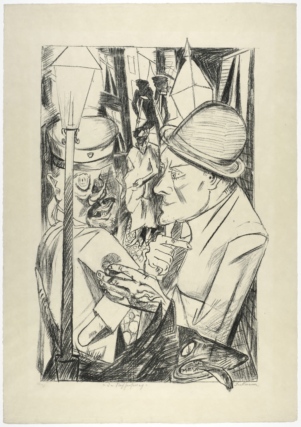 Max Beckmann. The Way Home (plate 2) [Der Nachhauseweg (Blatt 2)] from Hell (Die Hölle). 1919