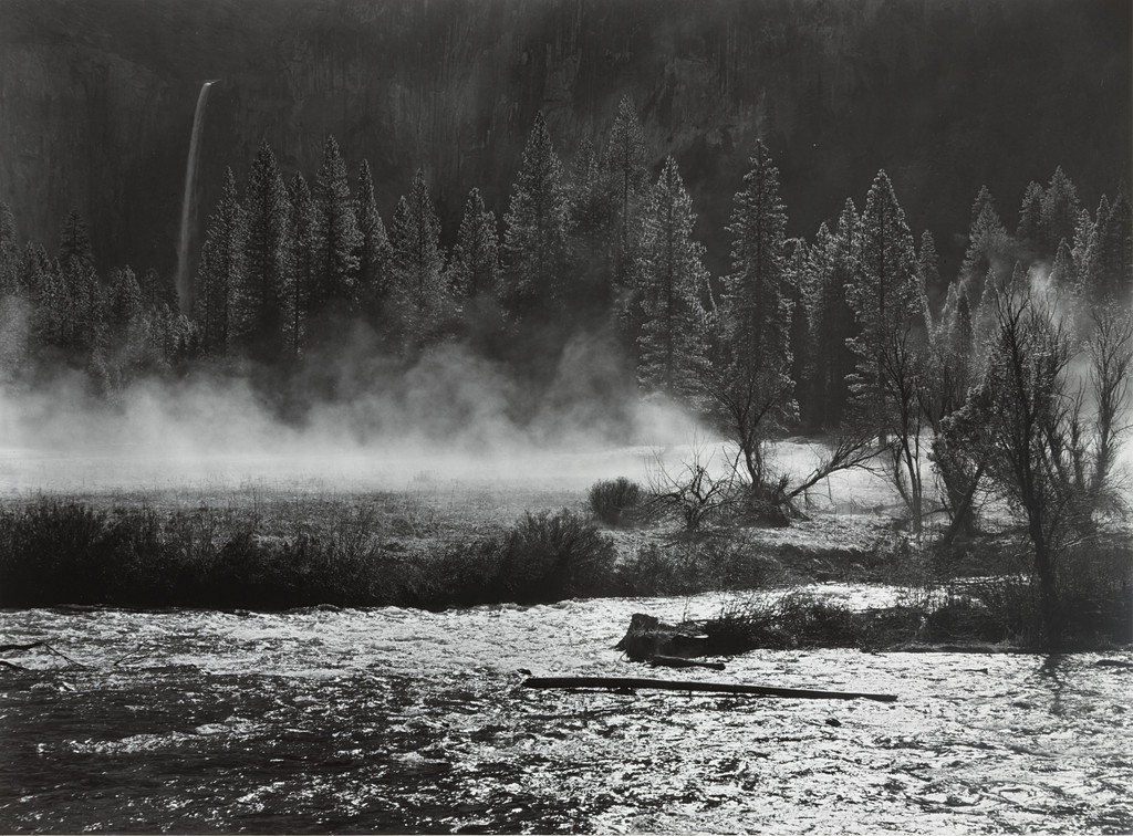 Morning Mist, Merced River and Bridalveil Fall, Yosemite Valley, California